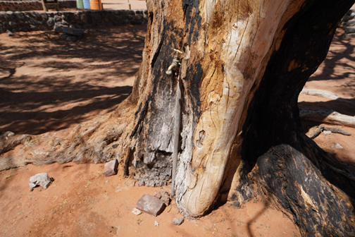 Water tap at campsite at Sesriem Camping Sossusvlei