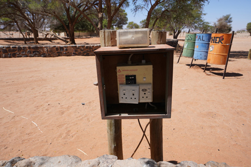 Power point at a campsite at Sesriem Camping Sossusvlei